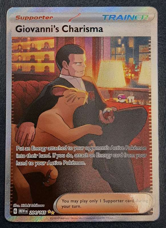 Pokemon Trading Cards -  Giovanni`s Charisma - 204/165 - Special Illustration Rare - 151 (NM)